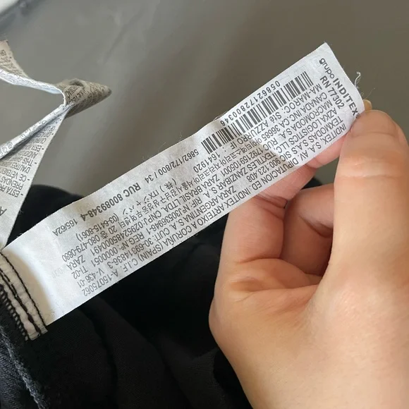 Zara high waisted women’s black baggy jeans pants elastic waist - Picture 13 of 14